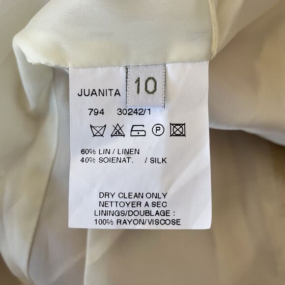 Bernard Zins Floral Linen Silk Jacket Size 10 Old Money Blazer Made in France - Picture 14 of 15